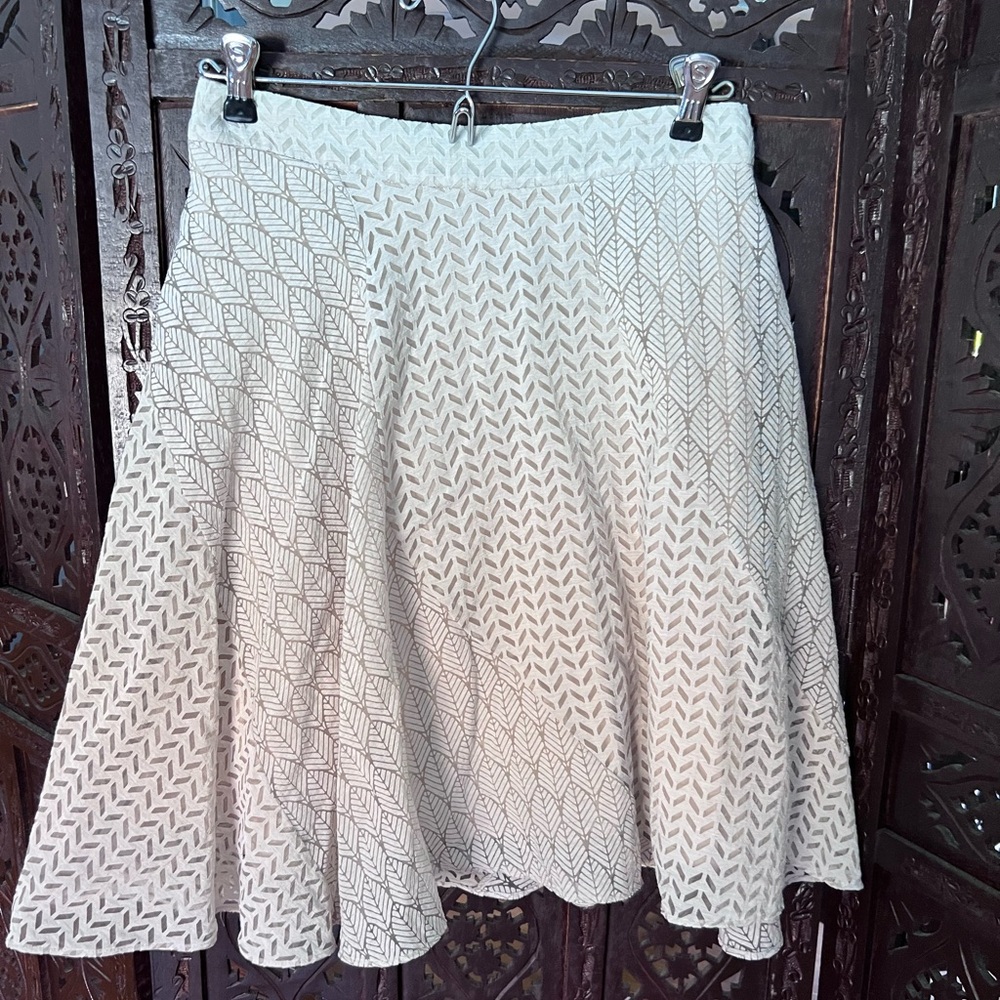 Maeve Cream Knee-Length A-Line Skirt